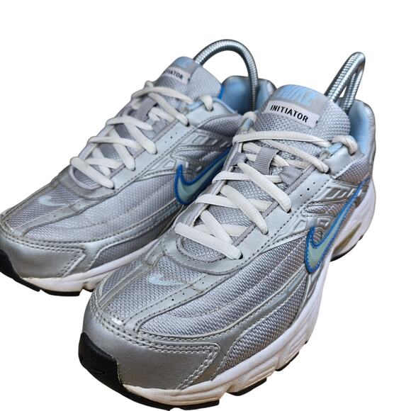 Nike Initiator Womens Size 8 Athletic Running Shoes Sliver Gray Blue White EUC - Picture 4 of 10